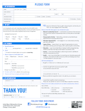 United Way Donation Pledge Form