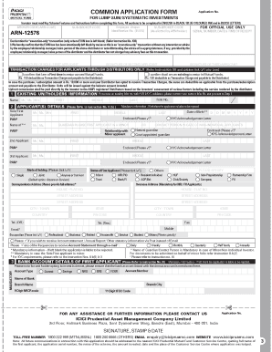 Common Application Form for Mutual Fund Investments