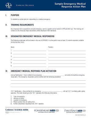 Emergency Medical Response Action Plan