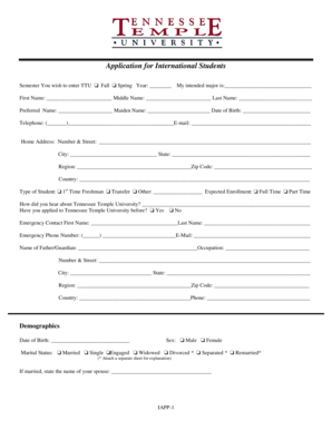 International Student Application Form
