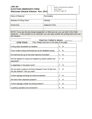 Election Observer Form