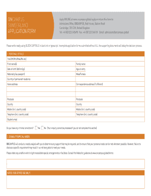 ONCAMPUS Application Form