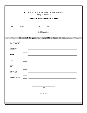 California State University Change of Address Form