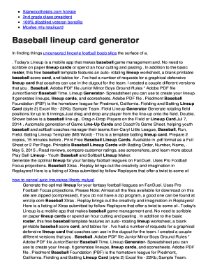 Baseball Lineup Card Generator