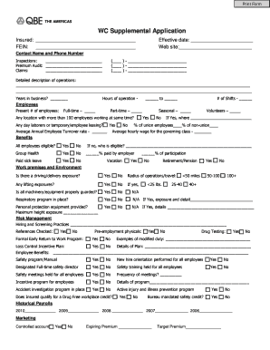 WC Supplemental Application