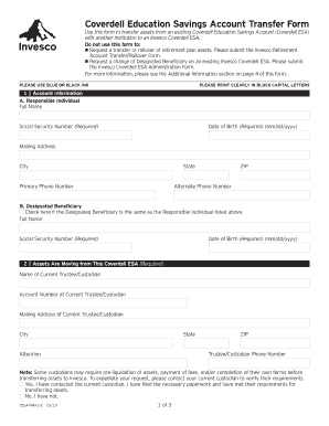 Coverdell Education Savings Account Transfer Form