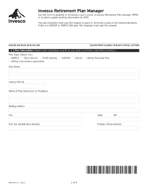 Invesco Retirement Plan Manager Form