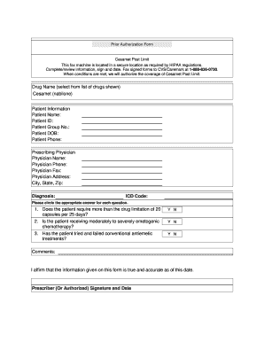 Cesamet Post Limit Prior Authorization Form