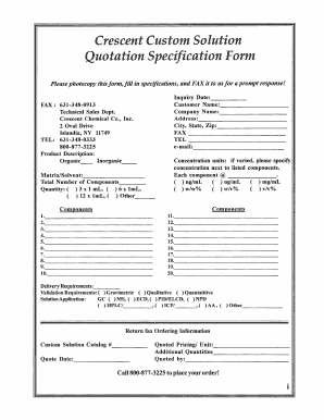 Crescent Custom Solution Quotation Form