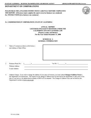 California Finance Lenders Annual Report