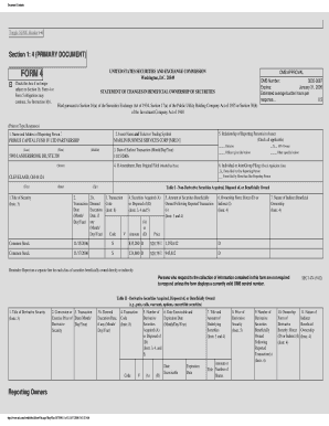 Form 4 Statement of Changes in Beneficial Ownership