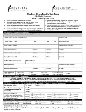 Employer Group Benefits Data Form