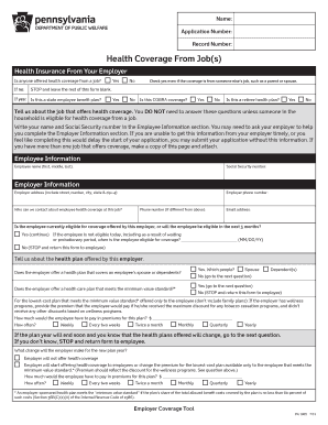 Employer Health Coverage Application