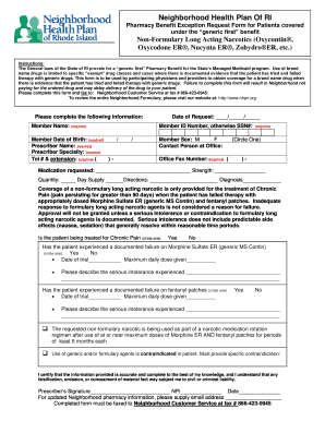 Pharmacy Benefit Exception Request Form