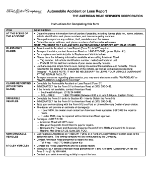 Automobile Accident or Loss Report Form 51