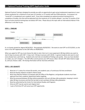 F-1 Optional Practical Training Application Guide