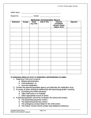 Medication Administration Form