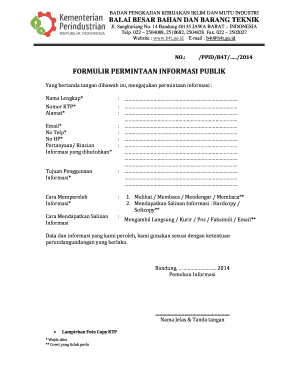 Indonesian Public Information Request Form