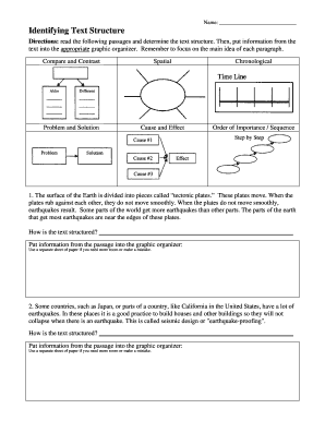 Text Structure Worksheet