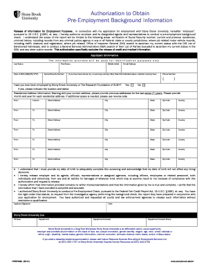Authorization to Obtain Pre-Employment Background Information