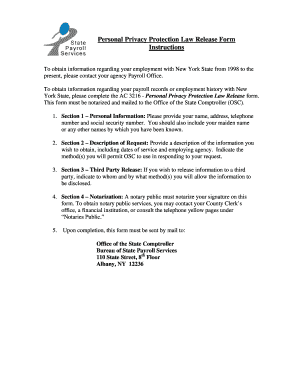 New York State Personal Privacy Protection Law Release Form