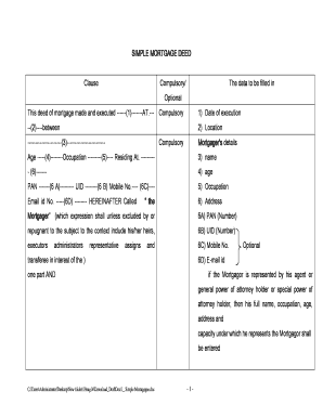 Simple Mortgage Deed