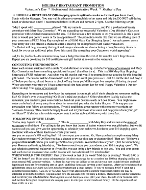 Restaurant Promotion Script