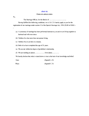 Marriage Registration Application Form