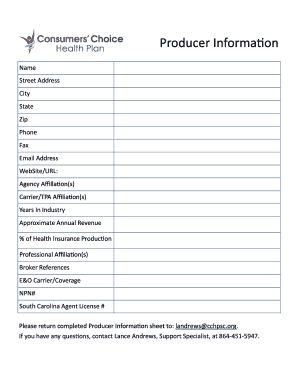 Insurance Broker Information Form