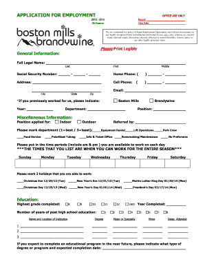 Employment Application Form
