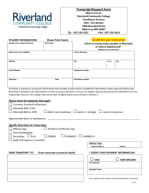 Transcript Request Form