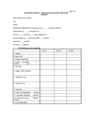 Rent Reasonableness Checklist