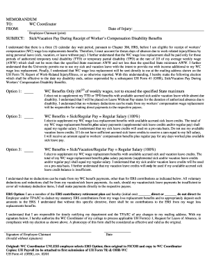Worker's Compensation Disability Benefits Election Form
