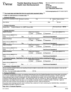 FSA Health Care Reimbursement Form
