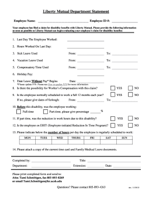 Liberty Mutual Disability Benefits Claim Form