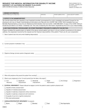 Request for Medical Information for Disability Income