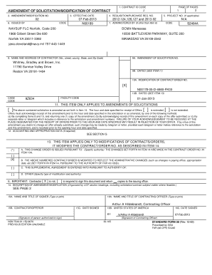 US Federal Contract Modification Form