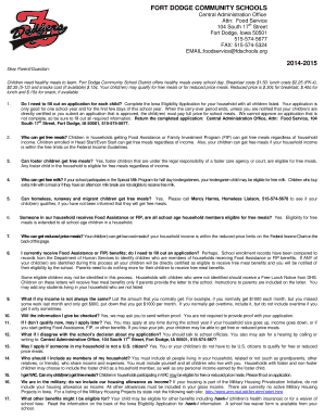 Iowa School Meal Application