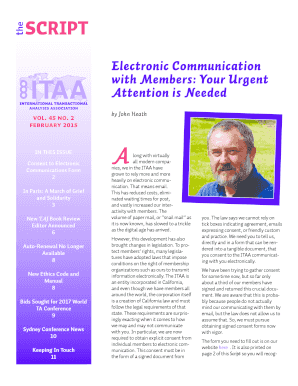 ITAA Consent to Electronic Communication Form