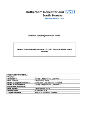 Venous Thromboembolism Risk Assessment Form
