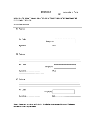Form 101A - Additional Business Locations