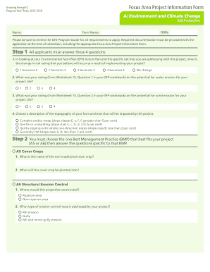 Growing Forward 2 Soil Protection Project Information Form