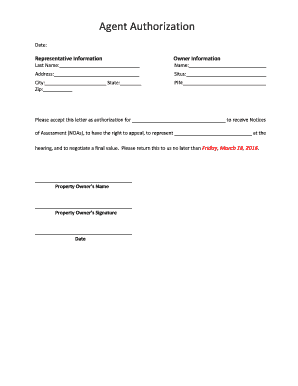 Property Tax Representation Authorization