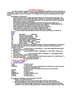 Customer ID Creation Form