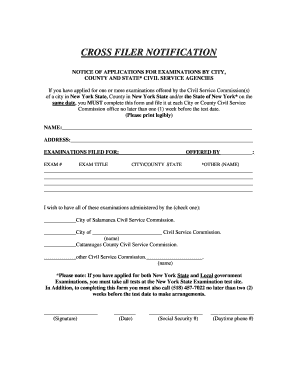 Cross Filer Notification Form