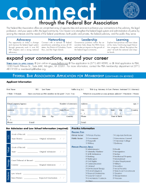 Federal Bar Association Membership Application
