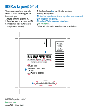 USPS Business Reply Mail Card Template