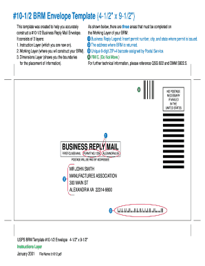 USPS Business Reply Mail Envelope Template