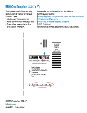 USPS Business Reply Mail Card Template