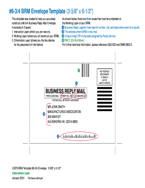 USPS Business Reply Mail Envelope Template